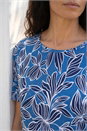 Blue Classic Leaf Print Top, Image 4 of 4