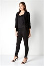 Black Pearl Detail Stretch Trousers, Image 3 of 5
