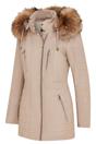 Beige Quilted Leather Parka Jacket-Bowen, Image 4 of 6