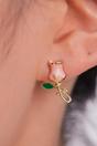 Pink Pink Tulip Flower Stud Earrings, Image 2 of 3