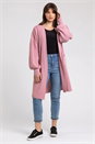 Rose Curve Longline Ribbed Cardigan, Image 3 of 5