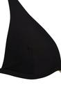 Black Triangle Bikini Set with Hardware Detail and High Leg Bottom, Image 2 of 5