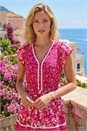 Pink Floral Print Ric Rac Midi Dress, Image 4 of 4