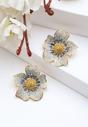 Blue Diva Floral Stud Earrings, Image 2 of 5