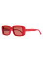 Red Retro-Inspired Bold Rectangle Sunglasses, Image 1 of 7