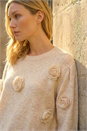 Natural  Delicate Rose Knit Jumper , Image 4 of 4