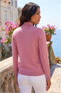 Pink Tie Neck Soft Knit Cardigan, Image 3 of 4