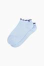 Light Blue Frilly Trim Bamboo Trainer Socks, Image 3 of 4