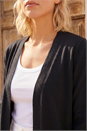 Black Petite Plain Stretch Cardigan, Image 4 of 4