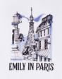 White Emily In Paris Sketchy Cityscape T-Shirt, Image 2 of 6