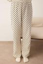 Ecru Polka Dot Cotton Muslin Wide Leg Long Sleeve Pyjama Set, Image 3 of 3