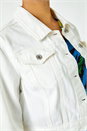 White Cropped Cotton Denim Jacket, Image 5 of 5