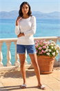 Ivory  Scalloped Neck Knit Jumper, Image 2 of 4