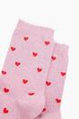 Light Pink Love Hearts Combed Cotton Glitter Socks, Image 2 of 4