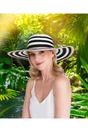Black Dynasty - Wide Brim Striped Sun Hat, Image 1 of 1