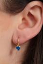 Blue Gold CZ Heart Huggie Hoops, Image 2 of 2