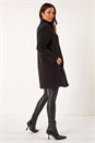 Black Buttoned Swing Coat, Image 3 of 5