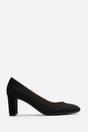 Black 'Nolan' Suede Mid Block Heel Court Shoe, Image 2 of 6