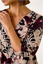 Black Floral Print Zip Detail Top, Image 5 of 5