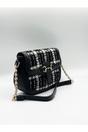 Black Knit Check Shoulder Bag, Image 5 of 6