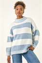 Ivory Stripe Knitted Jumper, Image 1 of 5