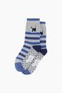 Grey Embroidered Cat Combed Cotton Socks, Image 3 of 4