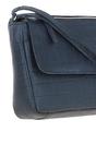 Navy Ashwood Leather Navy 'Valentina' Flap Over Croc Print Real Leather Shoulder Bag, Image 2 of 5