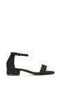 Black XY LONDON Black 'Tate' Low Block Heel Sandals With Ankle Strap, Image 1 of 6