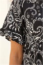 Black Paisley Floral Tiered Smock Dress, Image 4 of 4