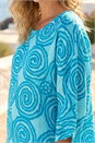 Blue Spiral Print Asymmetric Tunic Top, Image 4 of 4