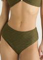 Olive Gini London Olive Textured Hardware Detail Bikini Bottom, Image 3 of 4
