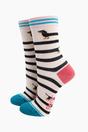 Cream Sock Talk Cream Winding Sausage Dogs Funny Bamboo Socks, Image 1 of 4