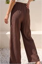 Chocolate Petite Crinkle Trouser, Image 3 of 4