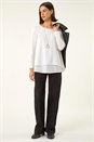 Ivory  Chiffon Overlay Necklace Top, Image 3 of 5