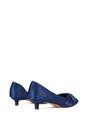 Navy XY LONDON Navy 'Freya' Pointed Toe Kitten Low Heel Classic Bridal Shoe Pumps, Image 4 of 6