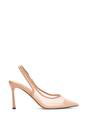 Beige 'Caroline' Pointed Toe Mesh Slingback Court Shoe Heels, Image 1 of 5
