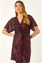 MAGENTA Sequin Twist Front Stretch Dress, Image 1 of 5