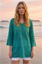 Forest  Cotton Crochet Tunic Top, Image 3 of 4