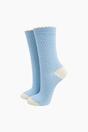 Light Blue Sock Talk Light Blue Polka Dots Combed Cotton Glitter Socks, Image 1 of 4
