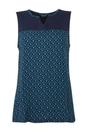 Navy Janessa Patterned Sleeveless TShirt, Image 1 of 3