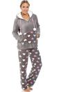 Grey Multicoloured Heart Print Supersoft Pyjama Set, Image 5 of 5