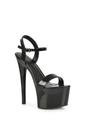Black XY LONDON Black 'Matilda' Statement Strappy Sky High Stiletto Platform Heels, Image 2 of 4