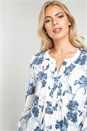 Ivory  Floral Burnout Jersey Blouse, Image 3 of 4