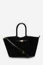 Black Where's That From Black 'Dove' Suede Handheld Tote Bag, Image 5 of 6