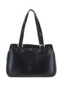 Navy Vegetable Tanned Three Section Real Leather Shoulder Bag, Image 1 of 3