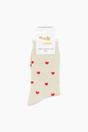 Beige Love Hearts Combed Cotton Glitter Socks, Image 4 of 4