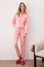 Pink WOVCOR Pink Cherry Embroidered Zip Neck Long Sleeve Waffle Knit Pyjama Set, Image 1 of 3