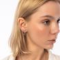 Silver Edgy Geometric Sterling Silver Hoop Earrings, Image 3 of 5