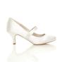 White AJVANI White Mid Heel Mary Jane Court Shoes, Image 2 of 6