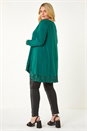 Jade Green Curve Sequin Hem Stretch Top, Image 3 of 5